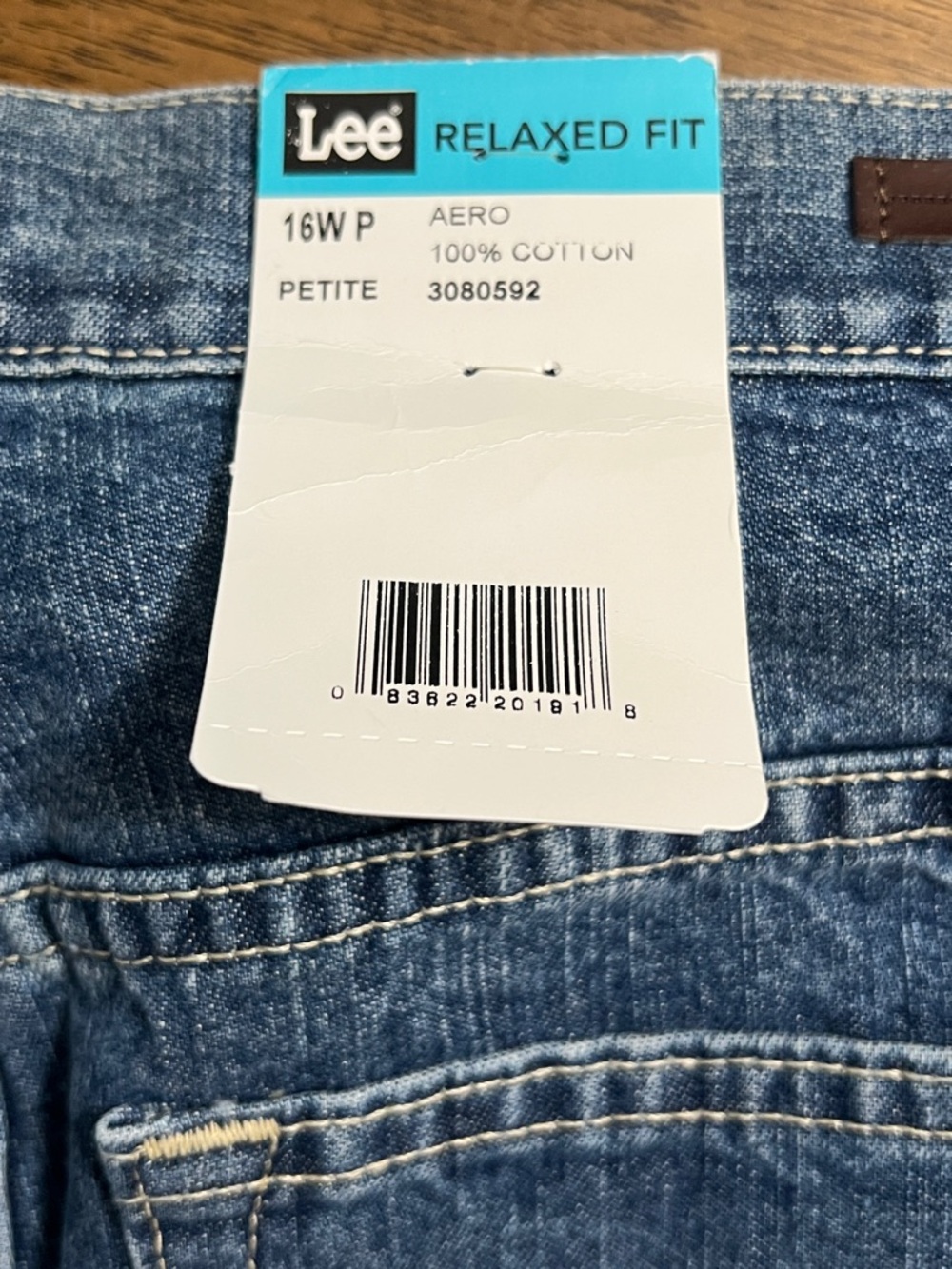 NWT Lee Relaxed Fit Straight Leg Blue Jeans Womens Size 16W Petite - Picture 5 of 14